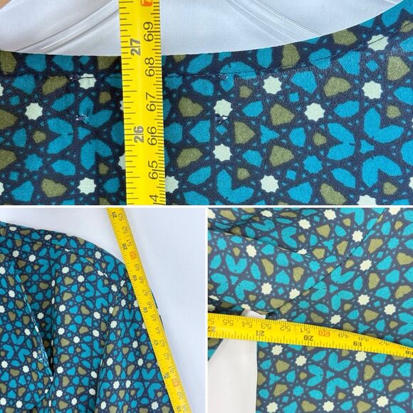 Van Heusen Women’s Top Blouse Size M Ruffle Neck Green 3/4 Sleeves - Picture 8 of 16